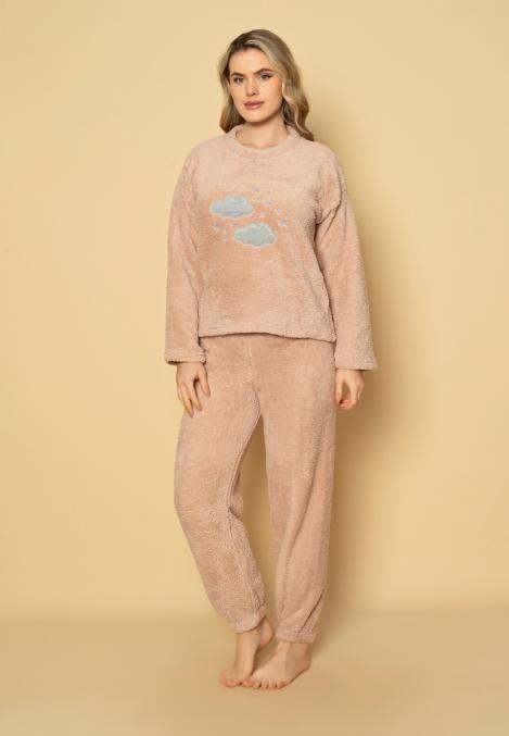 Pijama dama COCOLINO , Culoare Crem,Engros